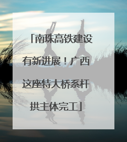 南珠高铁建设有新进展！广西这座特大桥系杆拱主体完工