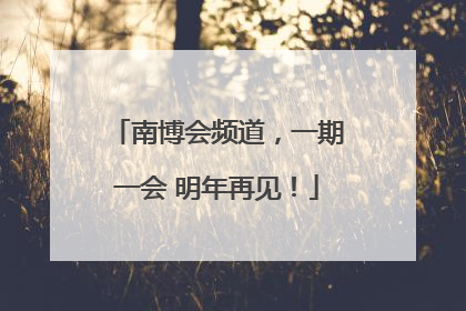 南博会频道，一期一会 明年再见！