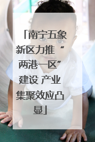 南宁五象新区力推“两港一区”建设 产业集聚效应凸显