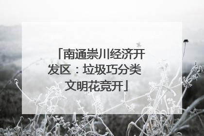 南通崇川经济开发区：垃圾巧分类 文明花竞开