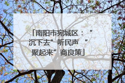 南阳市宛城区：“沉下去”听民声 “聚起来”商良策