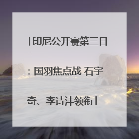 印尼公开赛第三日：国羽焦点战 石宇奇、李诗沣领衔