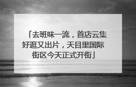 去班味一流，首店云集好逛又出片，天目里国际街区今天正式开街