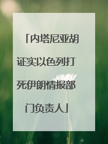 内塔尼亚胡证实以色列打死伊朗情报部门负责人