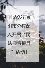 农发行衡阳市分行深入开展“民法典宣传月”活动