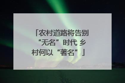 农村道路将告别“无名”时代 乡村何以“著名”