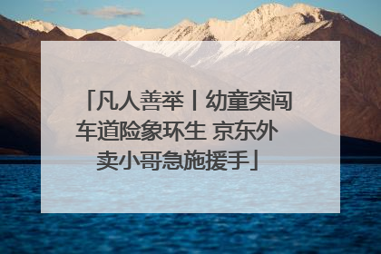 凡人善举丨幼童突闯车道险象环生 京东外卖小哥急施援手