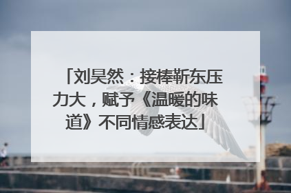 刘昊然：接棒靳东压力大，赋予《温暖的味道》不同情感表达