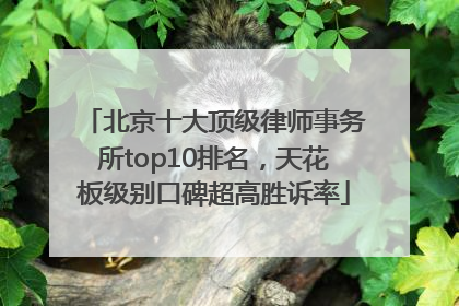 北京十大顶级律师事务所top10排名，天花板级别口碑超高胜诉率