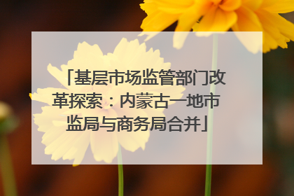 基层市场监管部门改革探索：内蒙古一地市监局与商务局合并