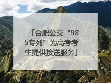 合肥公交“985专列”为高考考生提供接送服务
