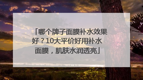 哪个牌子面膜补水效果好？10大平价好用补水面膜，肌肤水润透亮