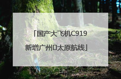 国产大飞机C919新增广州⇌太原航线