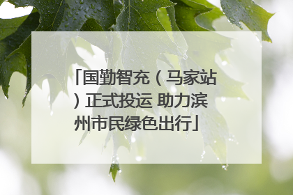 国勤智充（马家站）正式投运 助力滨州市民绿色出行