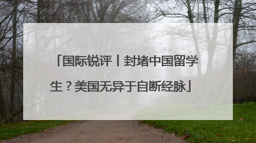 国际锐评丨封堵中国留学生？美国无异于自断经脉