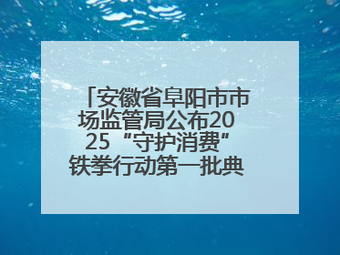 安徽省阜阳市市场监管局公布2025“守护消费”铁拳行动第一批典型案例
