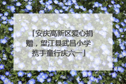 安庆高新区爱心捐赠，望江县武昌小学携手童行庆六一