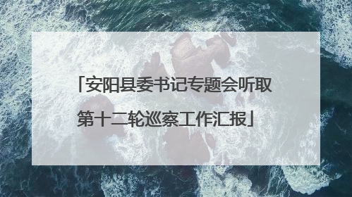 安阳县委书记专题会听取第十二轮巡察工作汇报