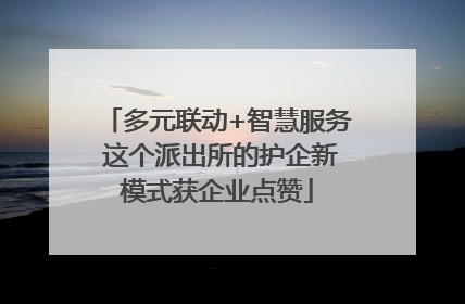 多元联动+智慧服务 这个派出所的护企新模式获企业点赞