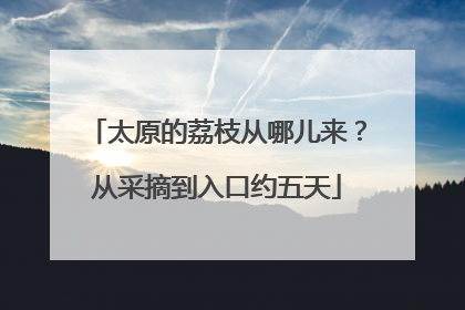 太原的荔枝从哪儿来？从采摘到入口约五天