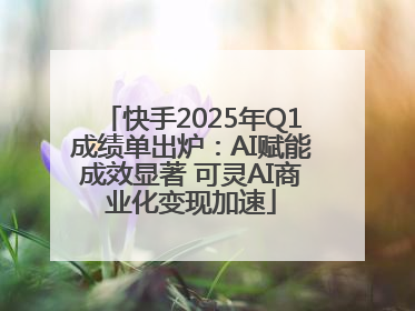 快手2025年Q1成绩单出炉：AI赋能成效显著 可灵AI商业化变现加速