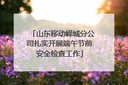 山东移动峄城分公司扎实开展端午节前安全检查工作