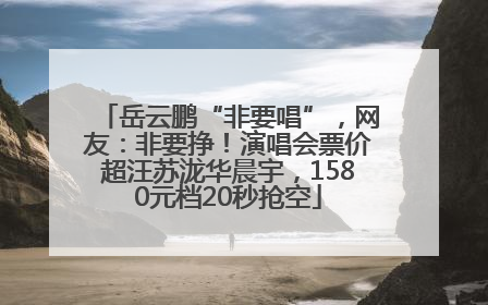 岳云鹏“非要唱”，网友：非要挣！演唱会票价超汪苏泷华晨宇，1580元档20秒抢空
