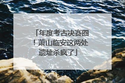 年度考古决赛圈！萧山临安这两处遗址杀疯了