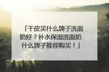 干皮买什么牌子洗面奶好？补水保湿洗面奶什么牌子推荐购买！