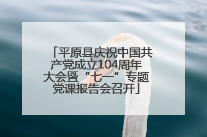 平原县庆祝中国共产党成立104周年大会暨“七一”专题党课报告会召开