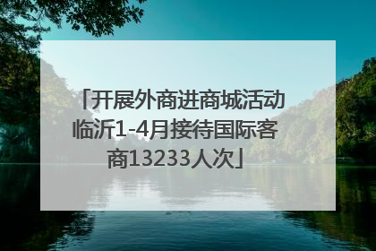 开展外商进商城活动 临沂1-4月接待国际客商13233人次