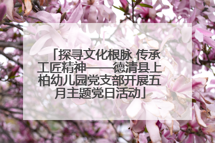 探寻文化根脉 传承工匠精神——德清县上柏幼儿园党支部开展五月主题党日活动