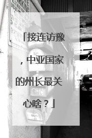 接连访豫，中亚国家的州长最关心啥？