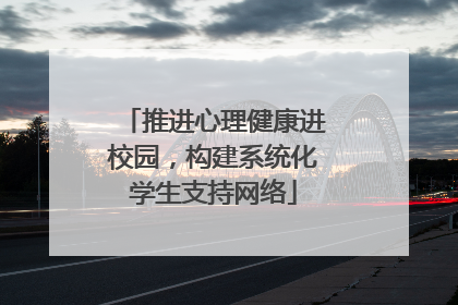 推进心理健康进校园，构建系统化学生支持网络