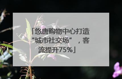 悠唐购物中心打造“城市社交场”，客流提升75%