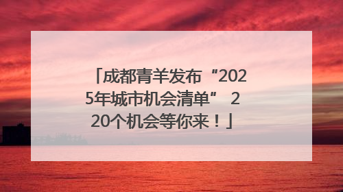 成都青羊发布“2025年城市机会清单” 220个机会等你来！
