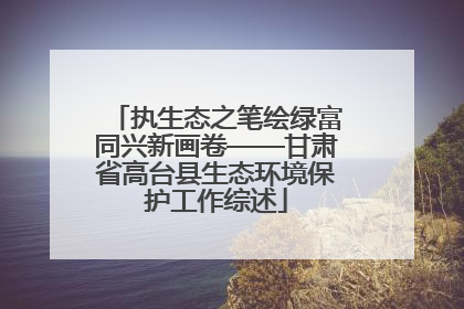 执生态之笔绘绿富同兴新画卷——甘肃省高台县生态环境保护工作综述