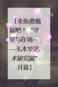 来免费观展吧！“守望与在场——毛本华艺术研究展”开幕