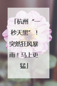 杭州“一秒天黑”！突然狂风暴雨！马上更猛