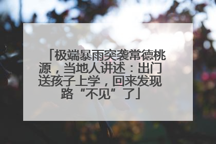 极端暴雨突袭常德桃源，当地人讲述：出门送孩子上学，回来发现路“不见”了
