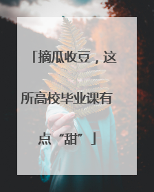 摘瓜收豆，这所高校毕业课有点“甜”
