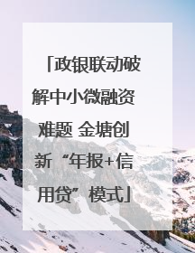 政银联动破解中小微融资难题 金塘创新“年报+信用贷”模式