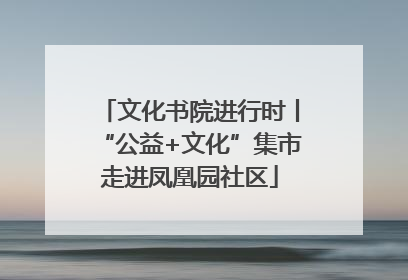 文化书院进行时丨“公益+文化”集市走进凤凰园社区