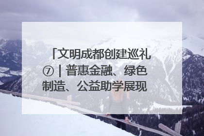 文明成都创建巡礼⑦｜普惠金融、绿色制造、公益助学展现城市文明底色