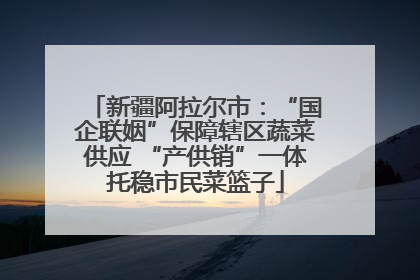 新疆阿拉尔市：“国企联姻”保障辖区蔬菜供应 “产供销”一体托稳市民菜篮子