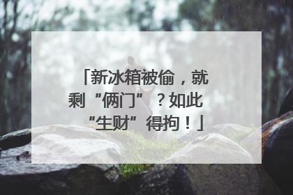 新冰箱被偷，就剩“俩门”？如此“生财”得拘！