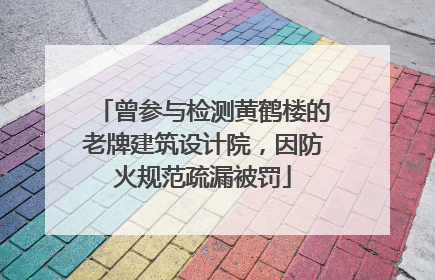 曾参与检测黄鹤楼的老牌建筑设计院，因防火规范疏漏被罚