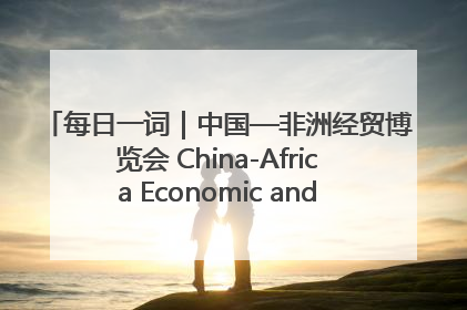 每日一词｜中国—非洲经贸博览会 China-Africa Economic and Trade Expo
