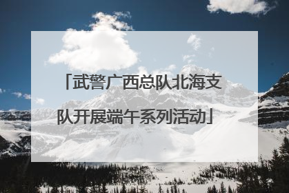 武警广西总队北海支队开展端午系列活动