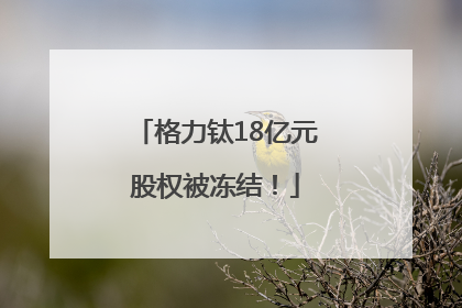 格力钛18亿元股权被冻结！